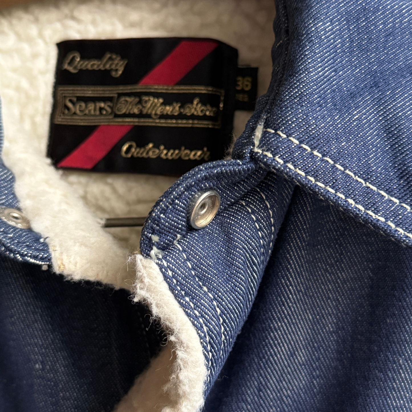 1970s Denim Sherpa Lined Western Jacket