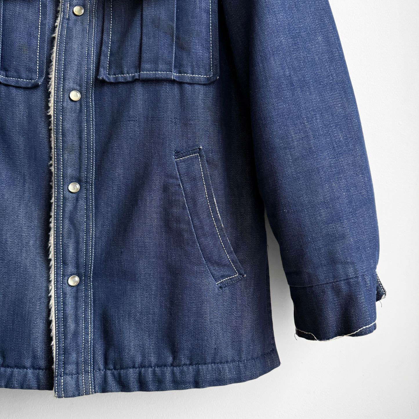 1970s Denim Sherpa Lined Western Jacket