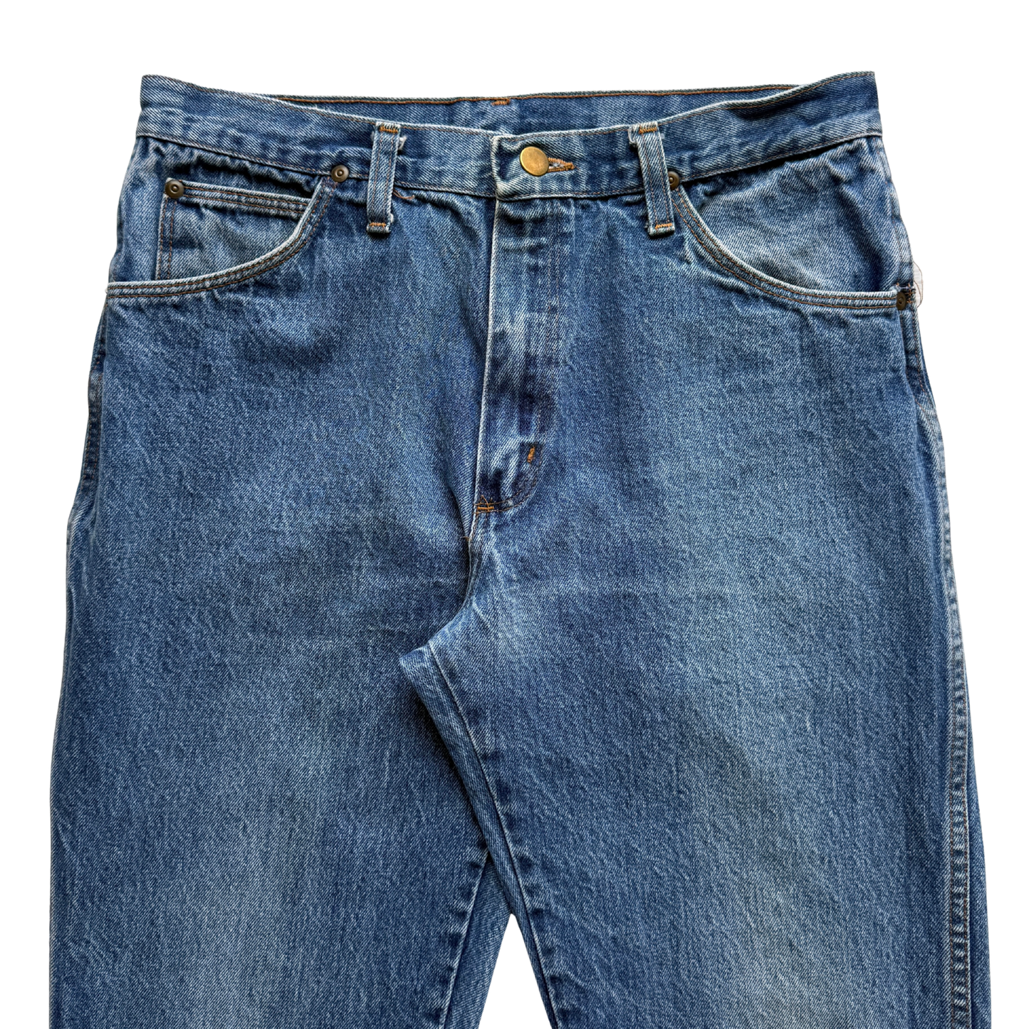 1970s Faded Blue Straight Fit Denim Jeans (31)