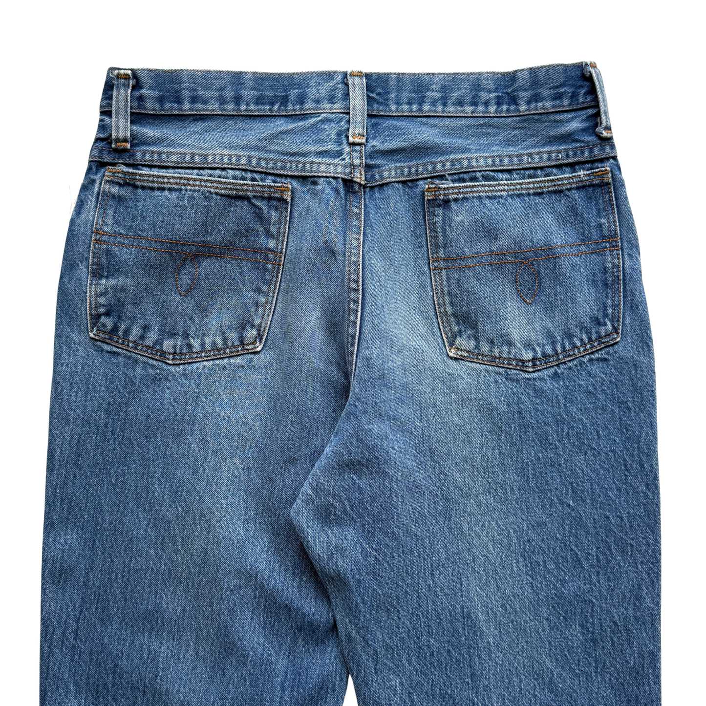 1970s Faded Blue Straight Fit Denim Jeans (31)