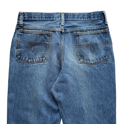 1970s Faded Blue Straight Fit Denim Jeans (31)