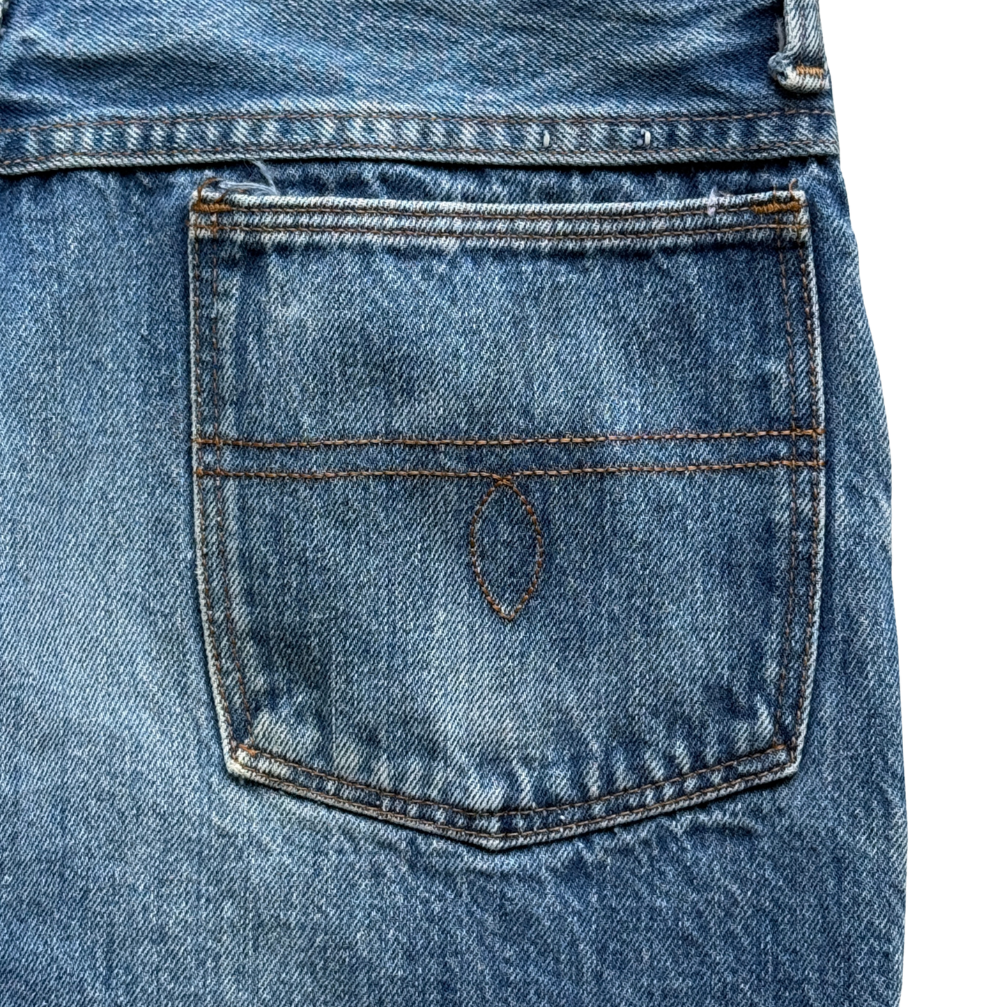 1970s Faded Blue Straight Fit Denim Jeans (31)