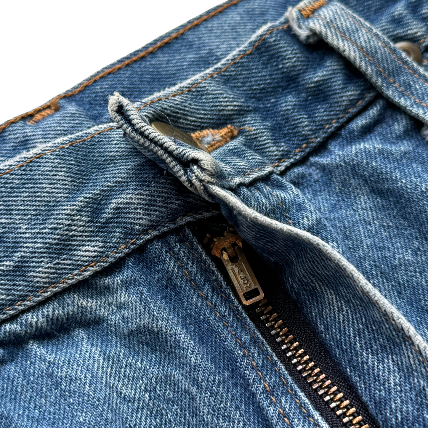 1970s Faded Blue Straight Fit Denim Jeans (31)