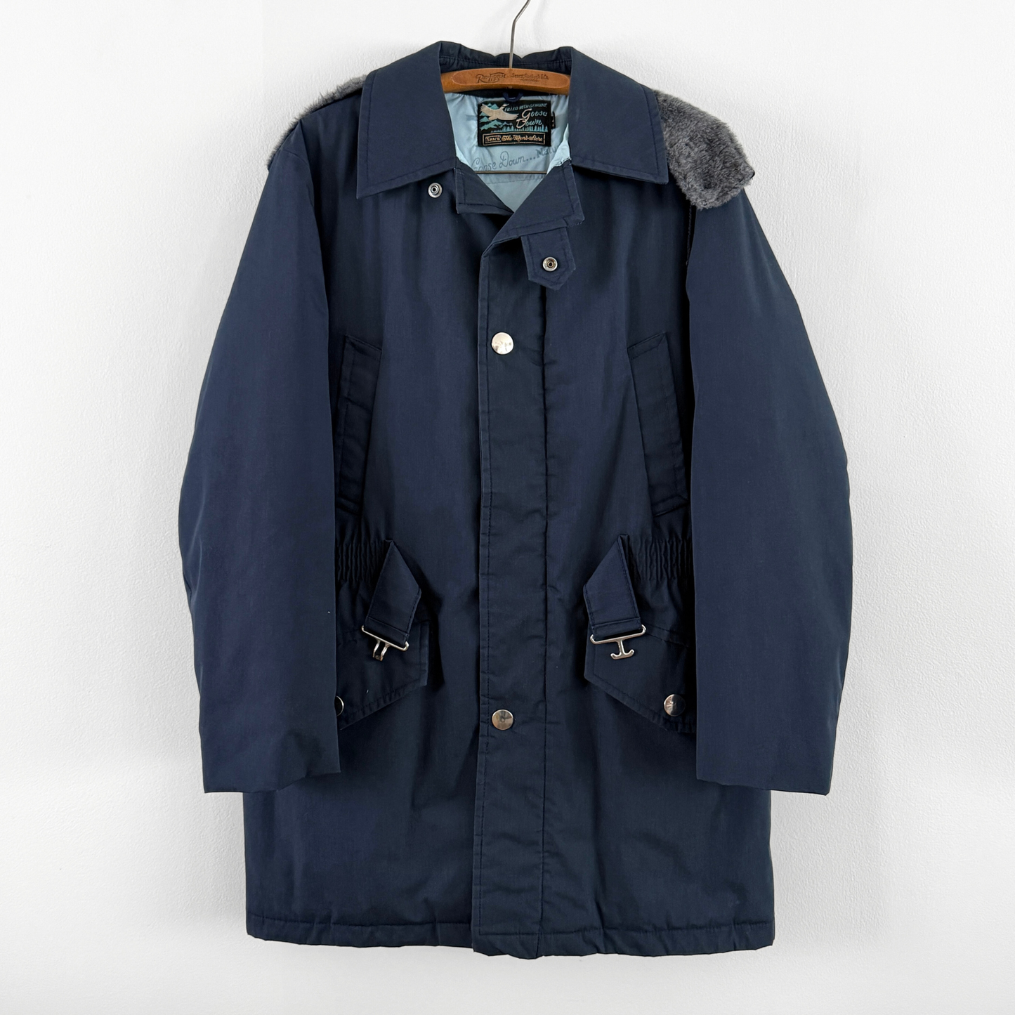 1970s Navy Blue Goose Down Puffer Coat