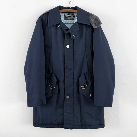1970s Navy Blue Goose Down Puffer Coat