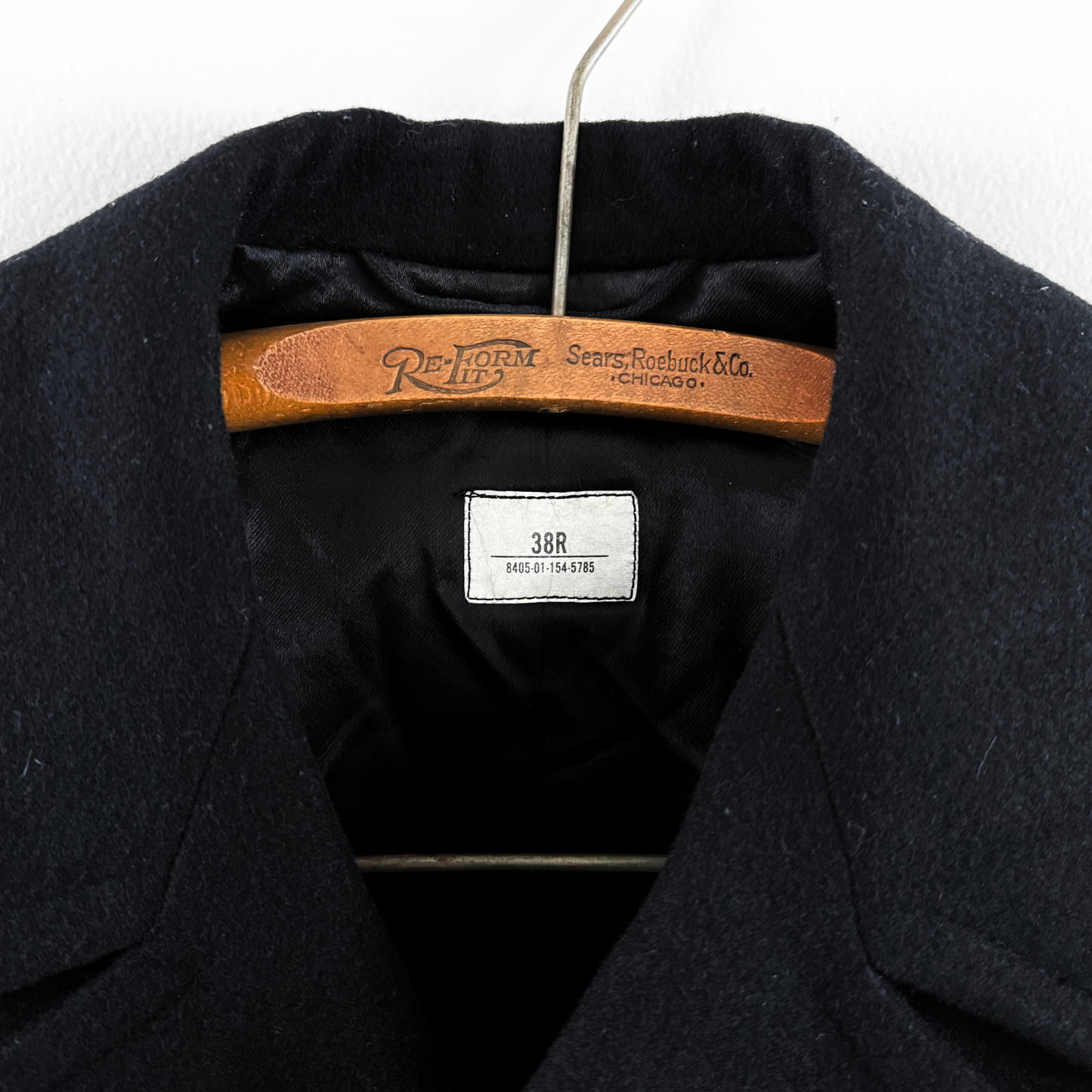 1980s U.S. Navy Black Double Breasted Peacoat