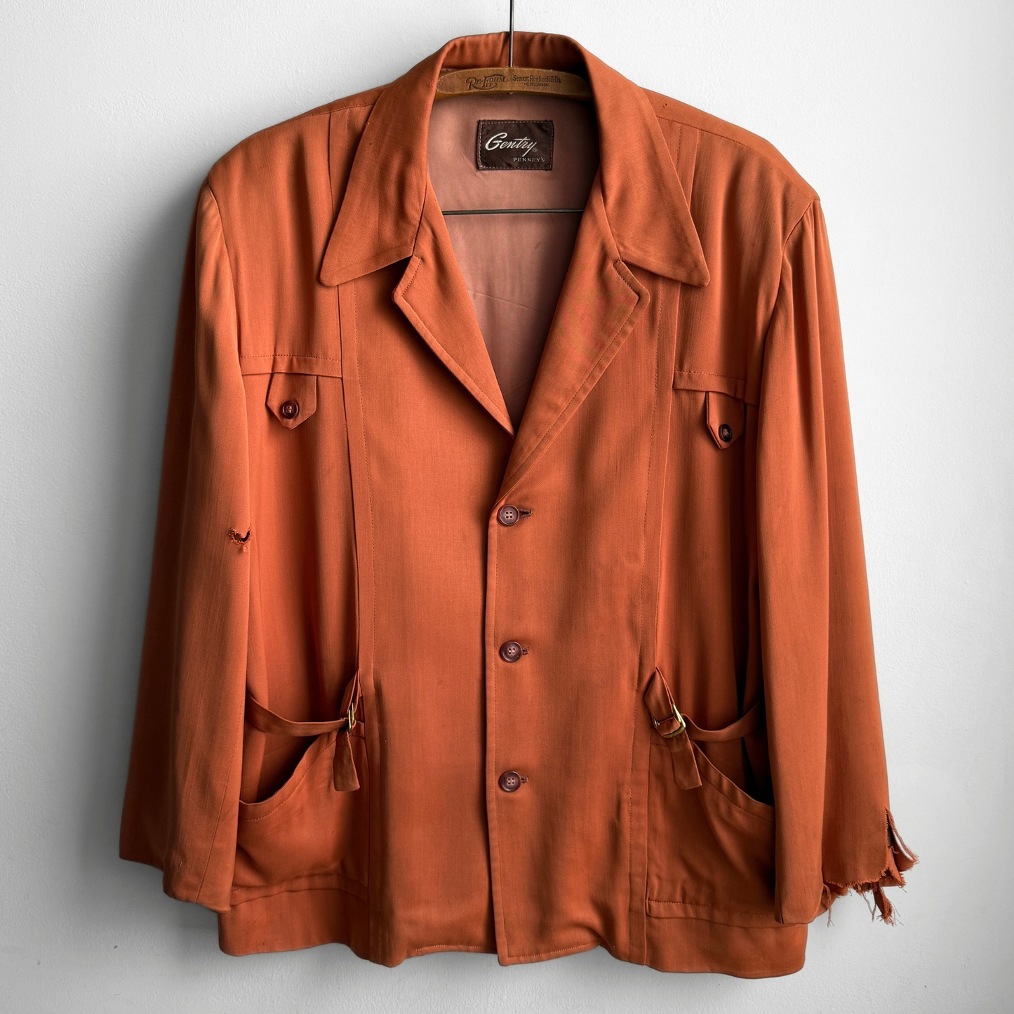 1950s Orange Gabardine Hollywood Leisure Jacket