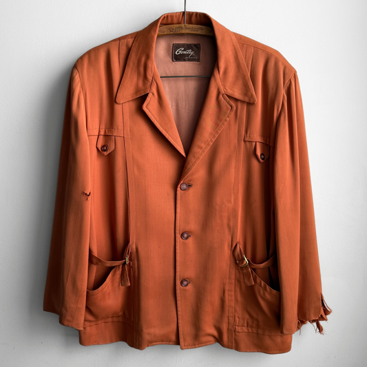 1950s Orange Gabardine Hollywood Leisure Jacket