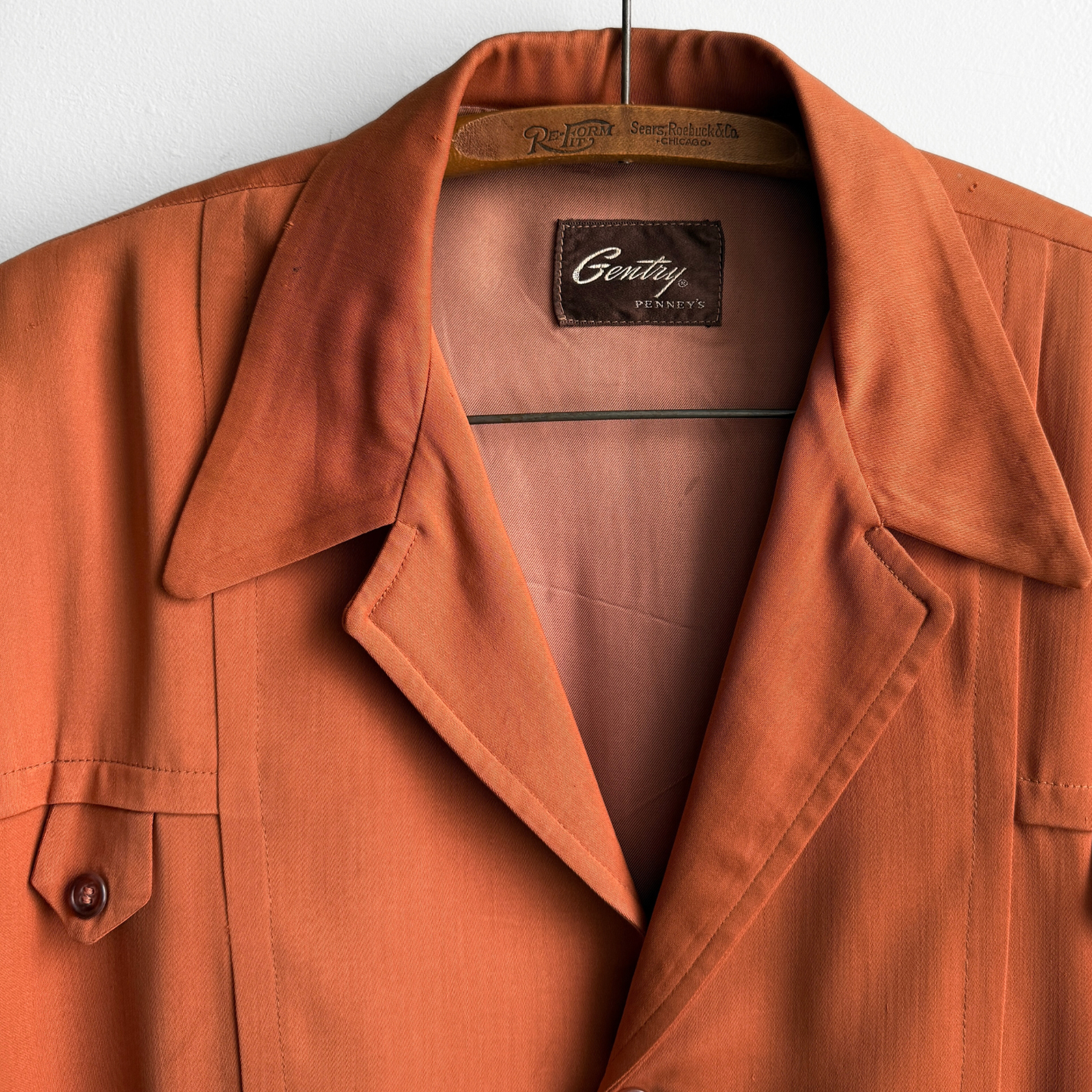 1950s Orange Gabardine Hollywood Leisure Jacket