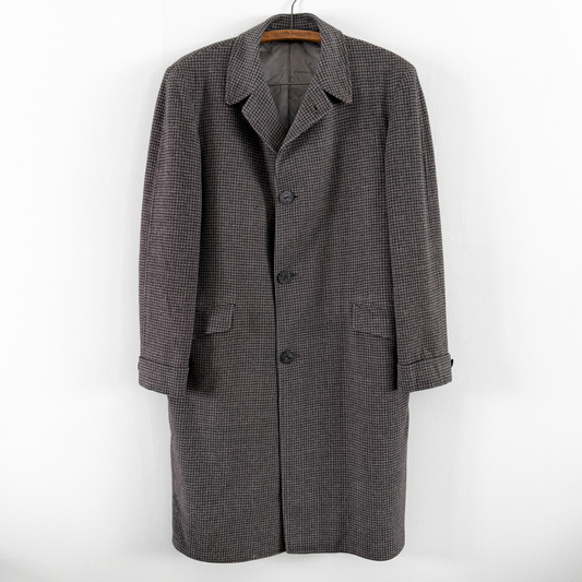 1960s Grey Check Wool Overcoat