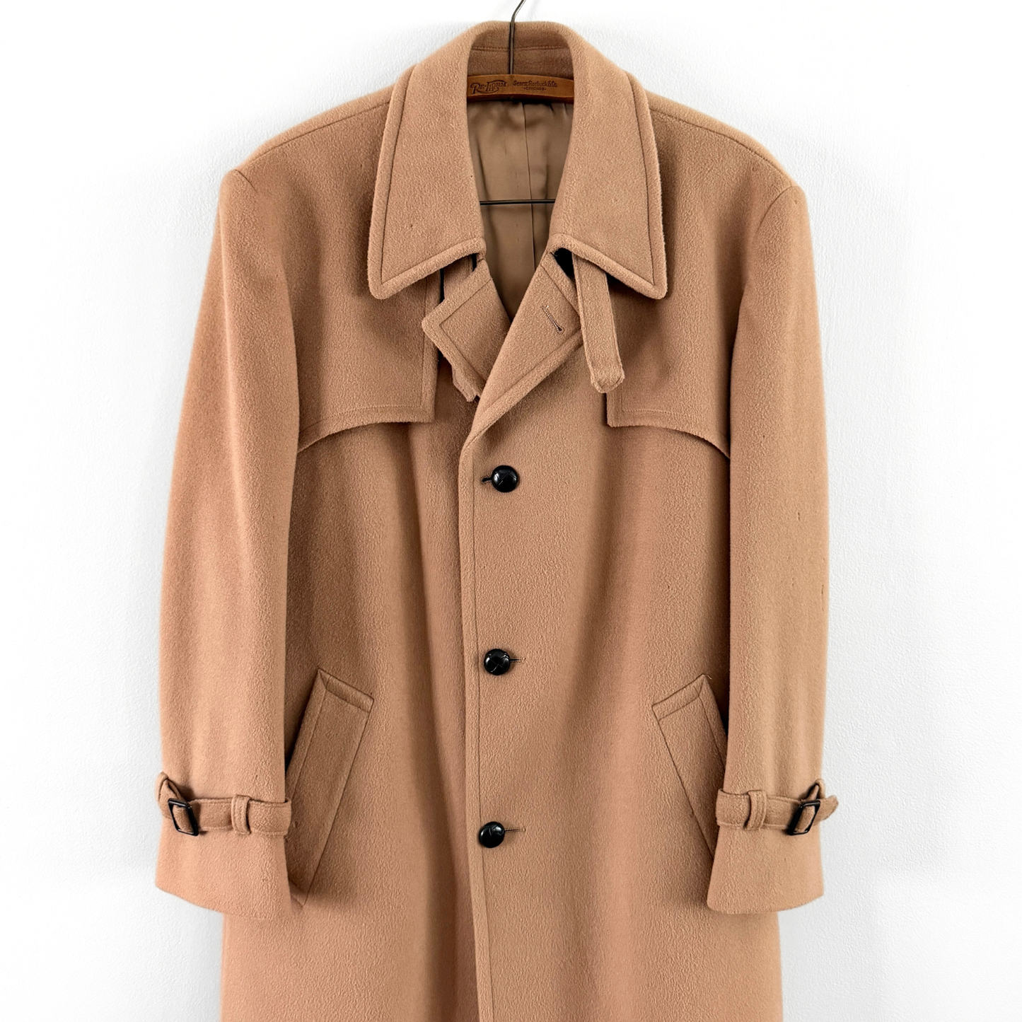 1960s Light Brown Wool Trench Coat
