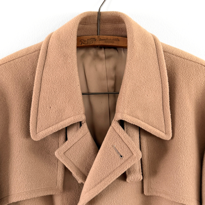 1960s Light Brown Wool Trench Coat