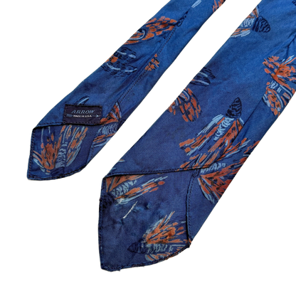 1950s Fly Fishing Print Silk Tie