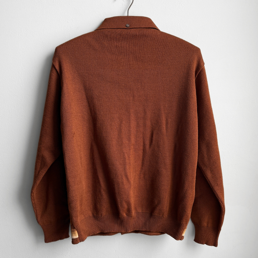 1960s Brown Suede Knit Cardigan