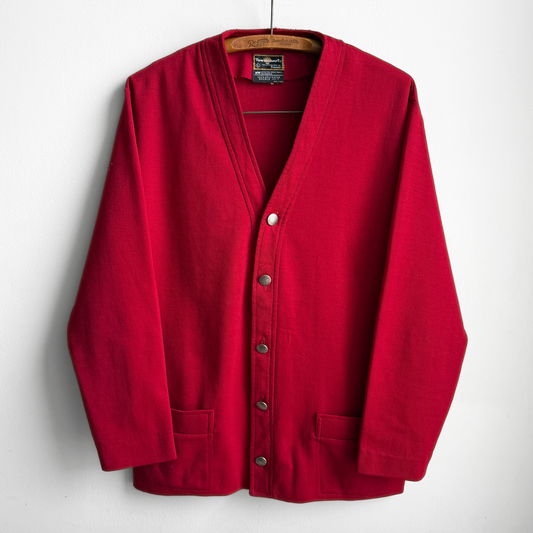 1960s Red Double Knit Cardigan