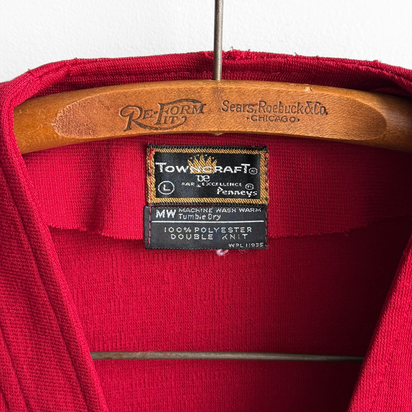 1960s Red Double Knit Cardigan