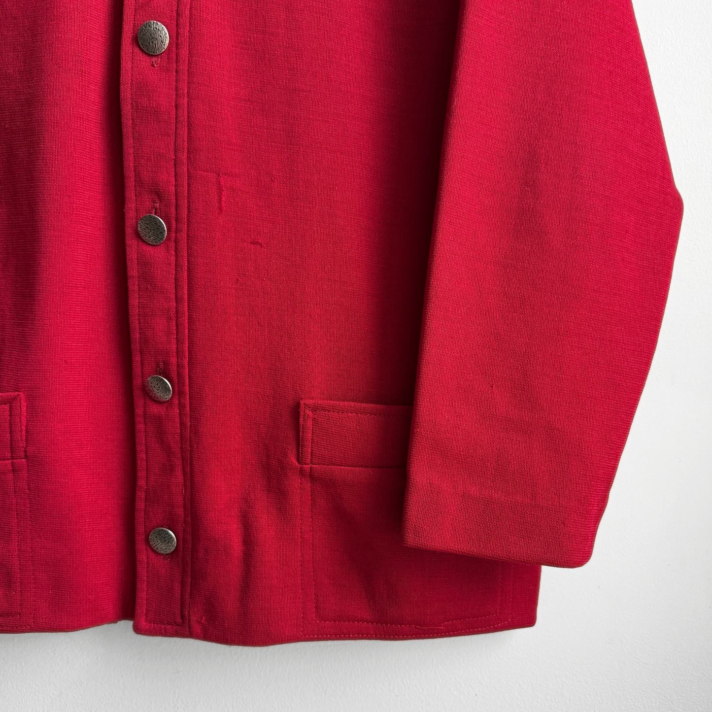 1960s Red Double Knit Cardigan