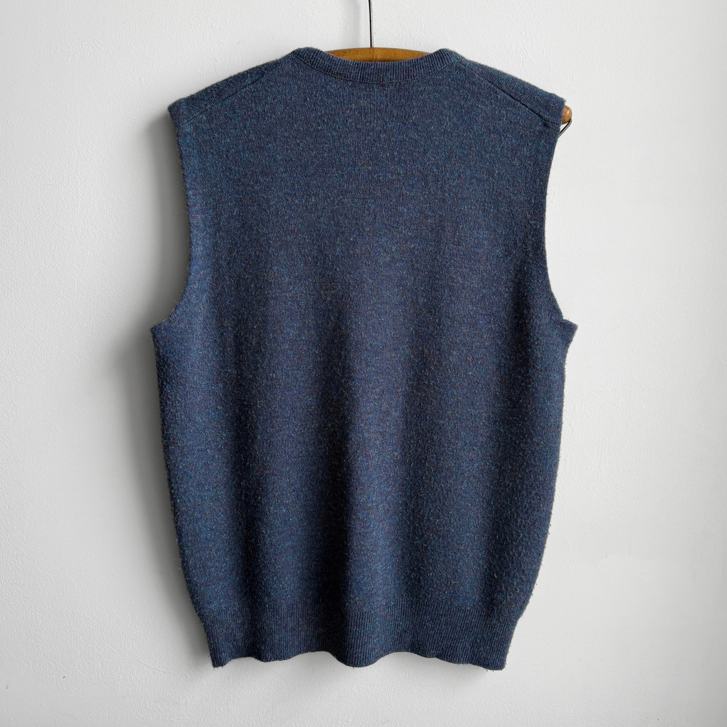 1970s Blue Multi Color Knit Sweater Vest