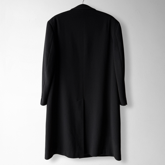 1970s Black Cashmere Wool Overcoat