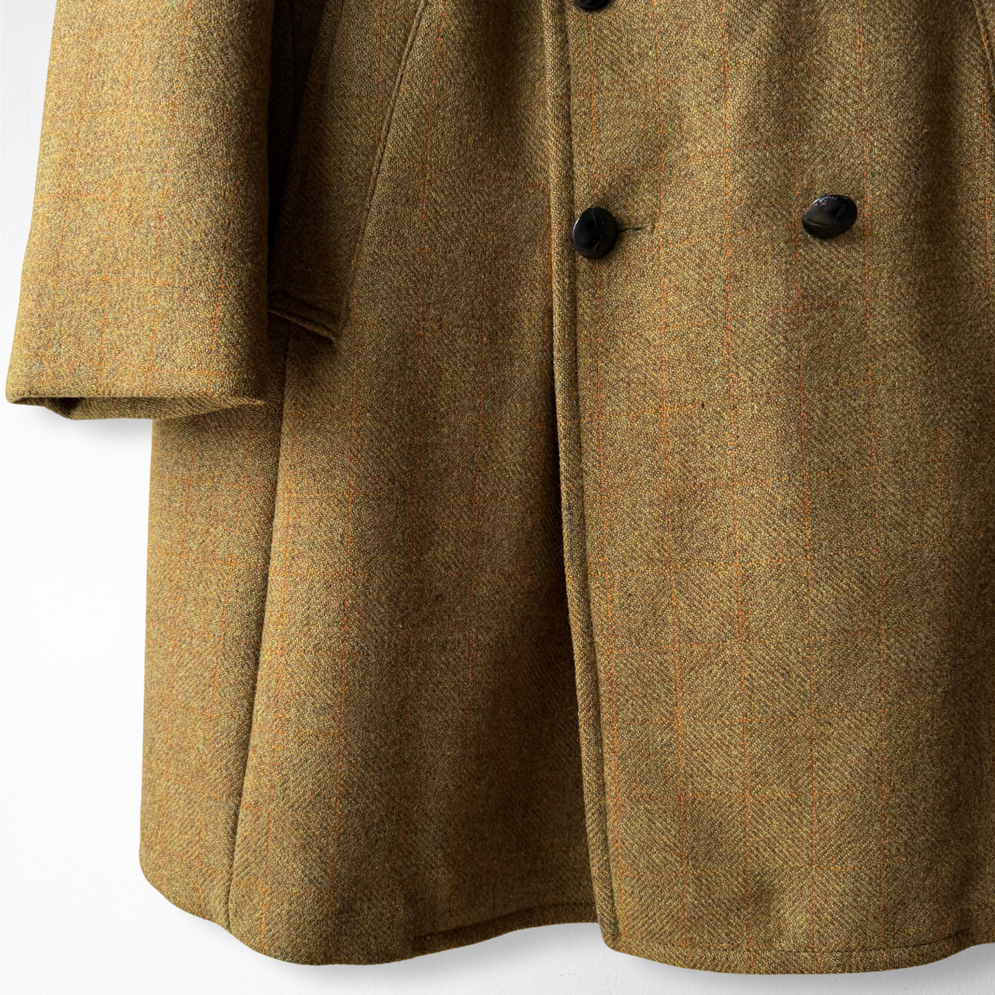 1960s Mustard Brown Double Breasted Wool Coat