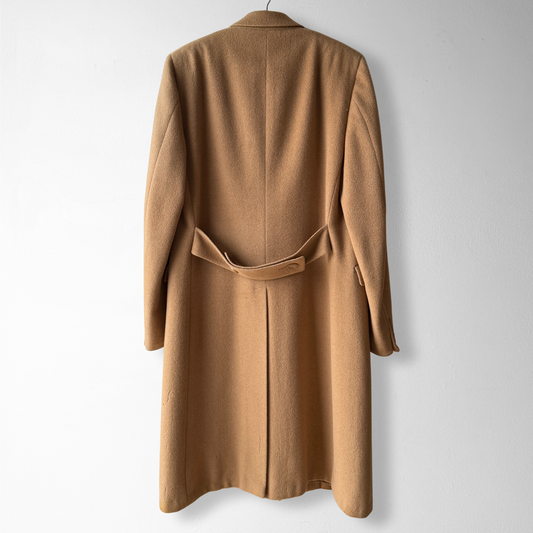 1980s Tan Double Breasted Wool Overcoat