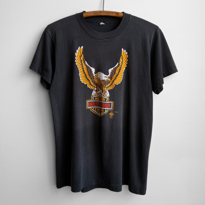 1980s Harley Davidson Eagle Wings Logo Tee