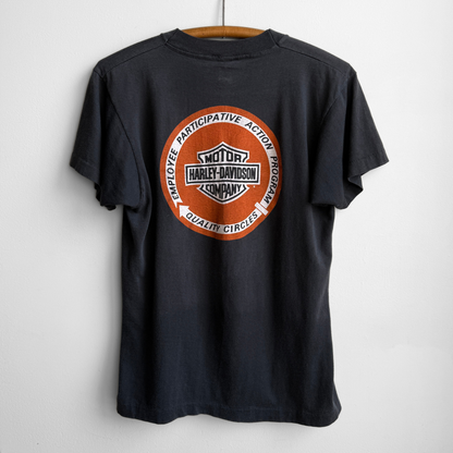 1980s Harley Davidson Eagle Wings Logo Tee