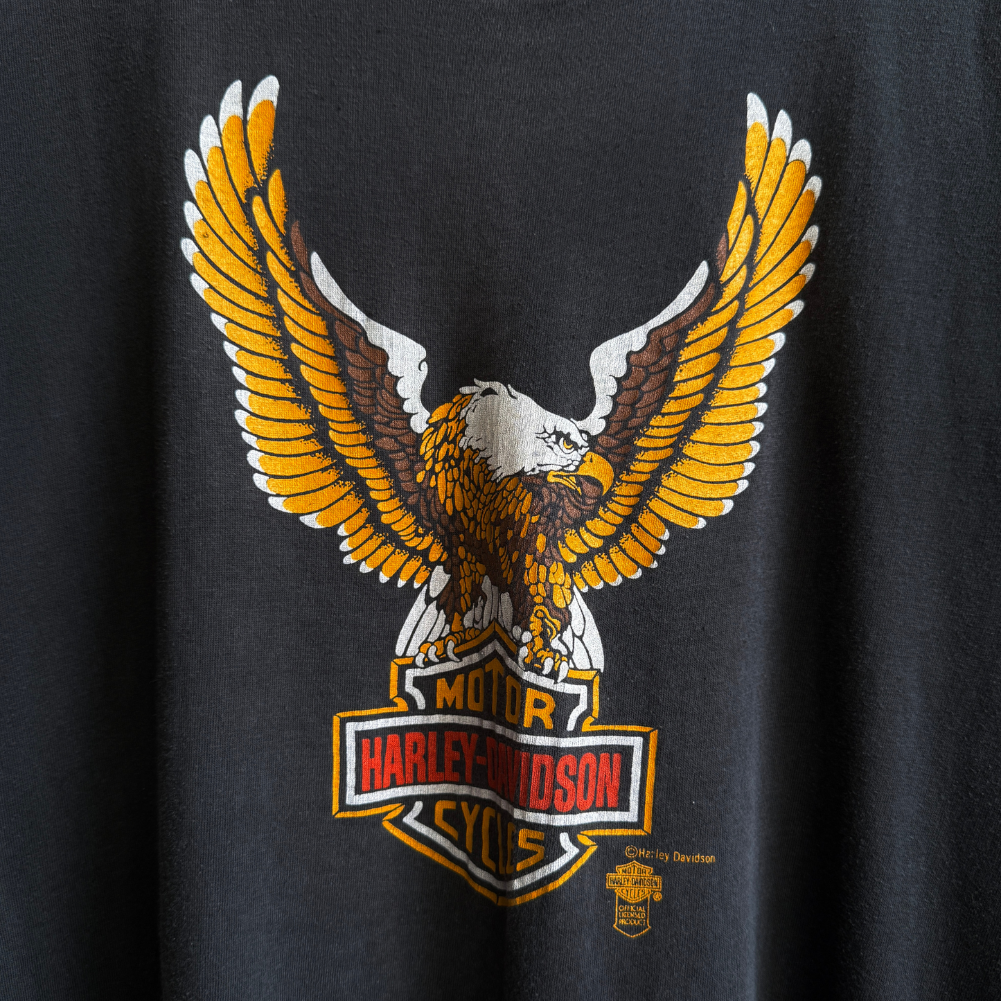 1980s Harley Davidson Eagle Wings Logo Tee