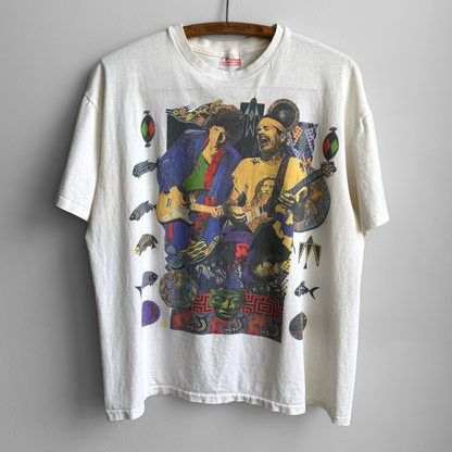 1993 Bob Dylan & Santana Tour White Graphic Tee