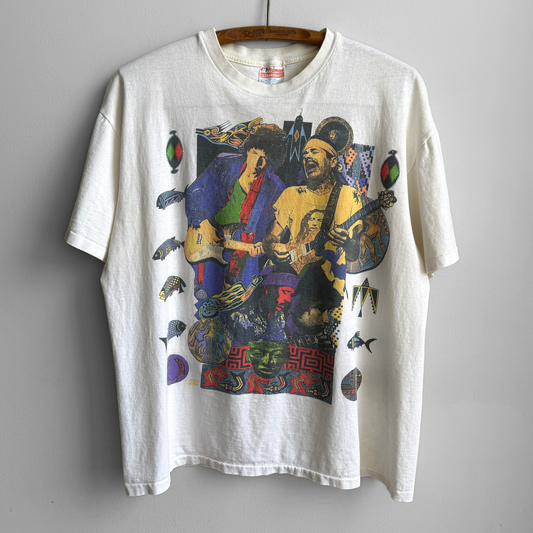 1993 Bob Dylan & Santana Tour White Graphic Tee