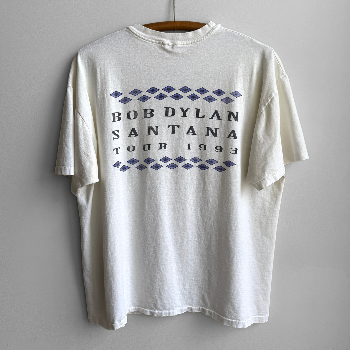 1993 Bob Dylan & Santana Tour White Graphic Tee