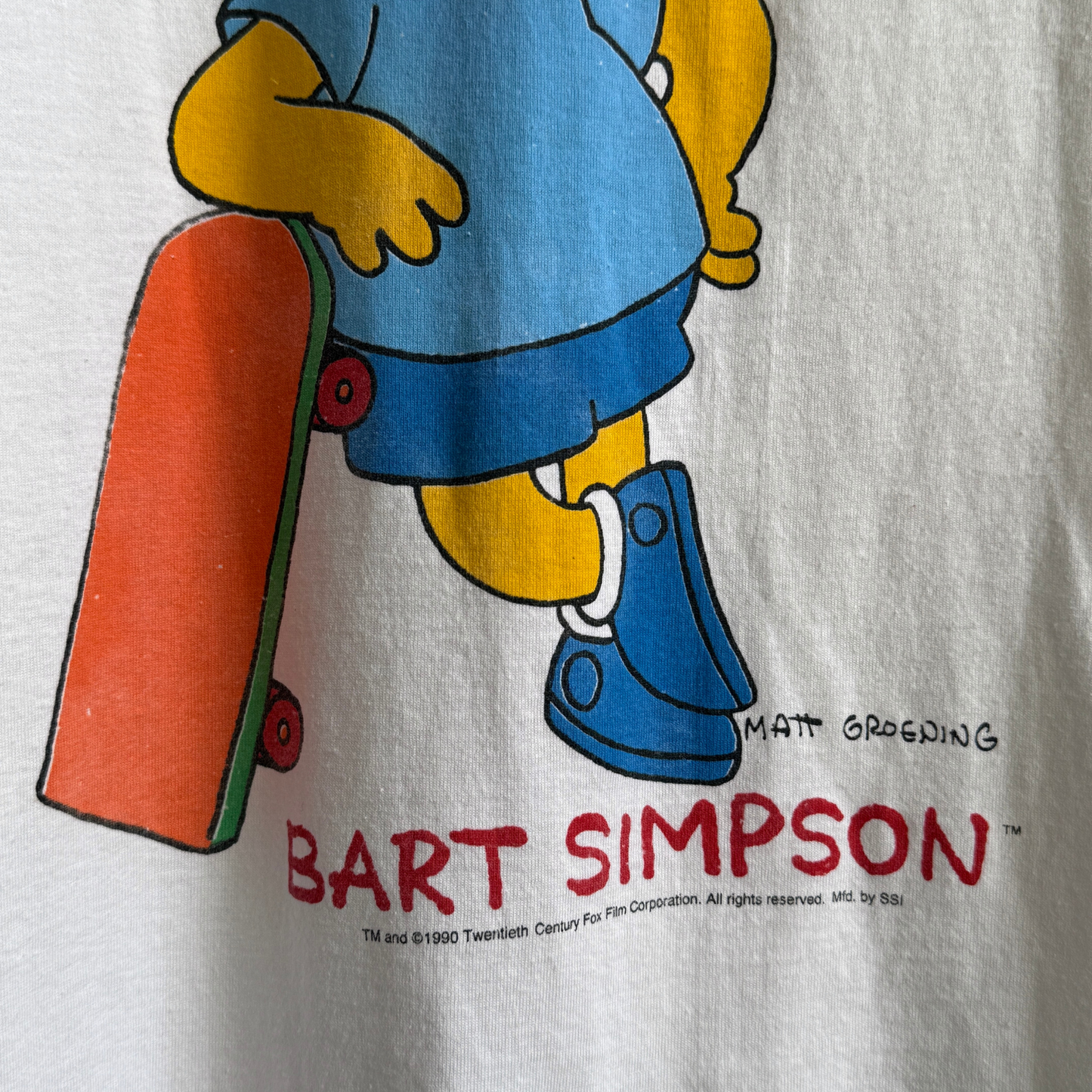 1990s Bart Simpson Cool Your Jets Man White Graphic Tee
