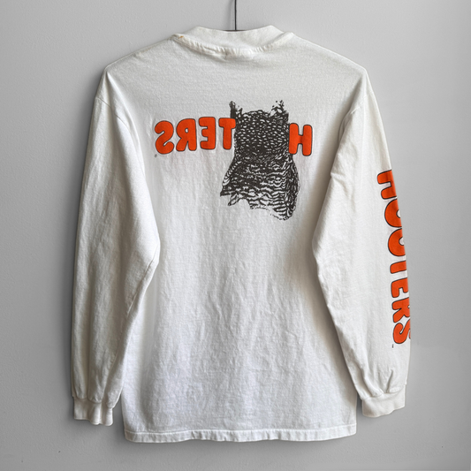 1980s Hooters Chicago White Graphic Long Sleeve
