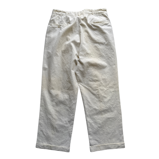 1940s White Sanforized Cotton Work Pants