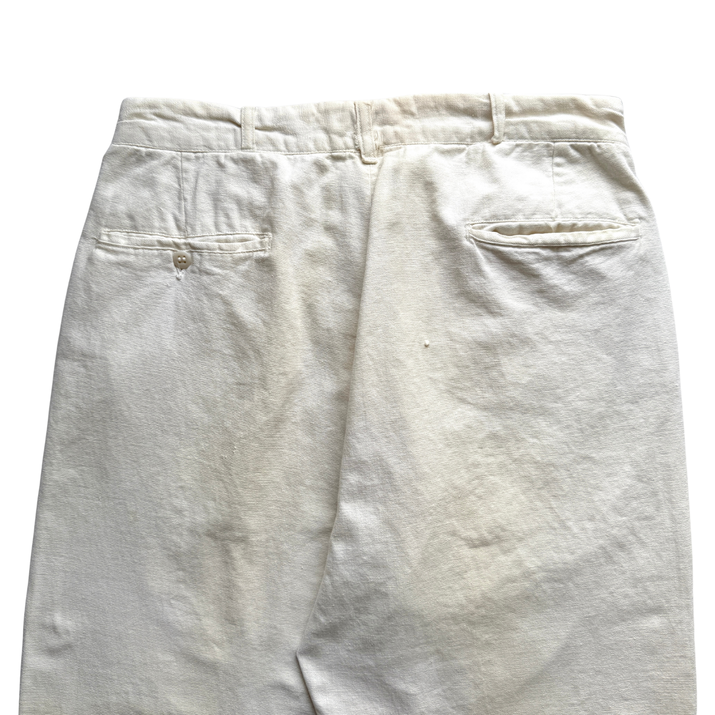 1940s White Sanforized Cotton Work Pants