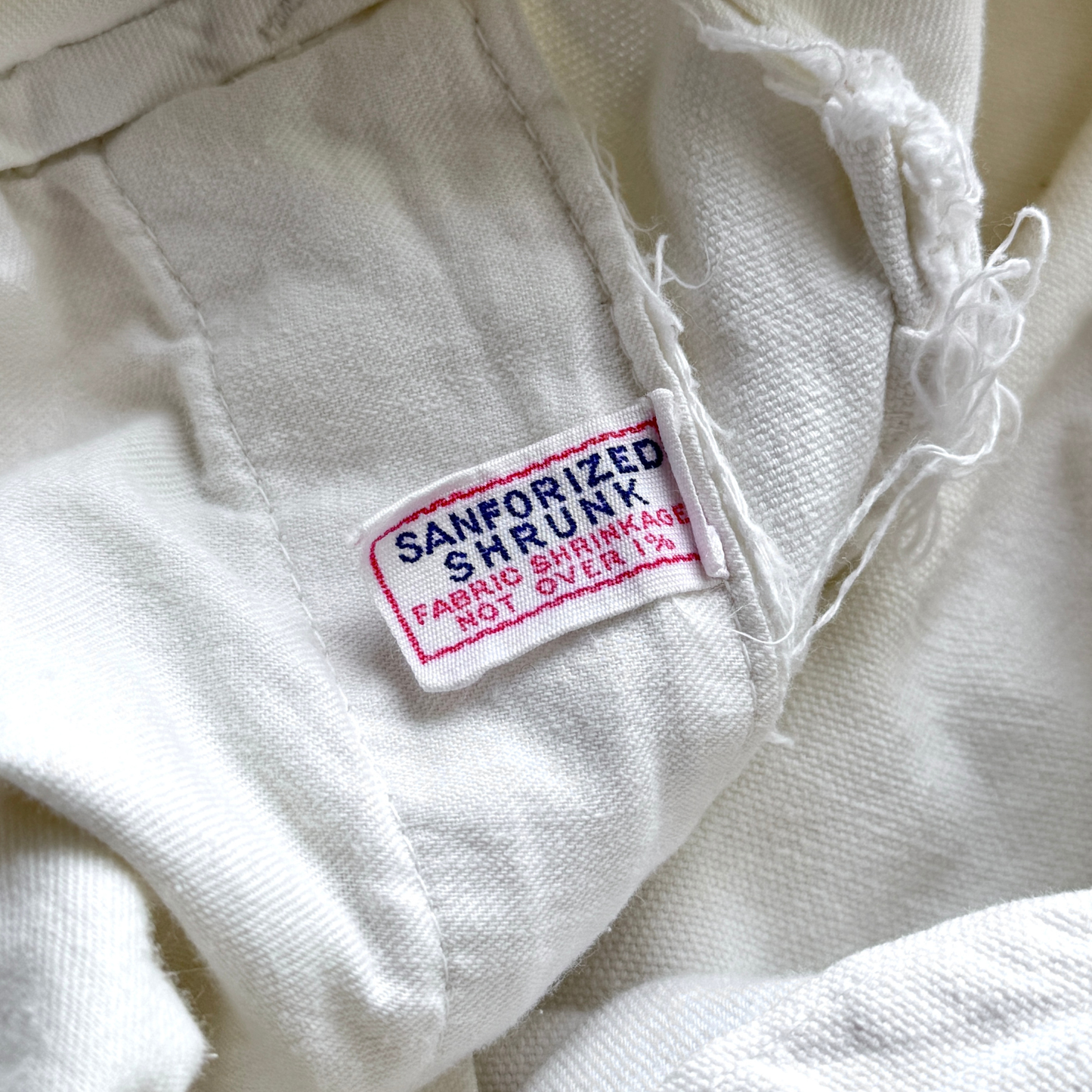 1940s White Sanforized Cotton Work Pants