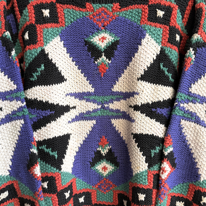 1990s Aztec Hand Knit Sweater