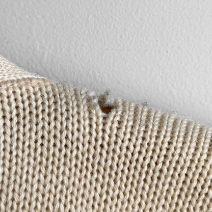 1950s Cream & Orange Wool Letterman Cardigan