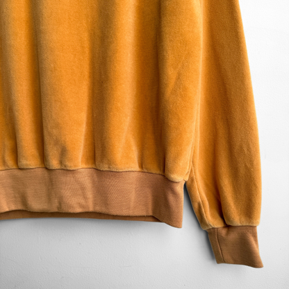 1970s Light Orange Velour V-Neck Sweater