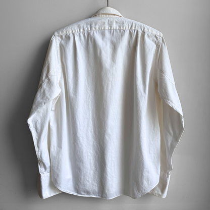 1950s White French Cuff Tuxedo Dress Shirt