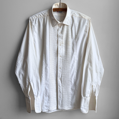 1950s White French Cuff Tuxedo Dress Shirt