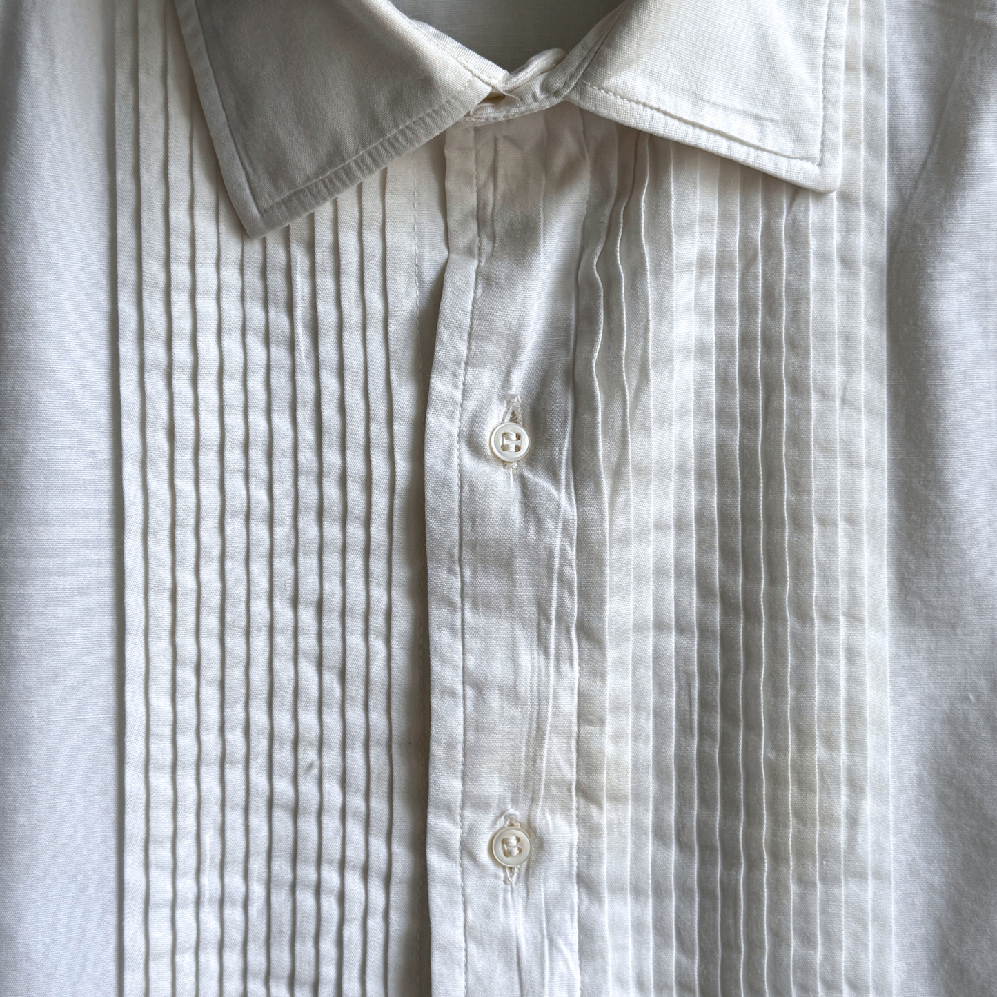 1950s White French Cuff Tuxedo Dress Shirt