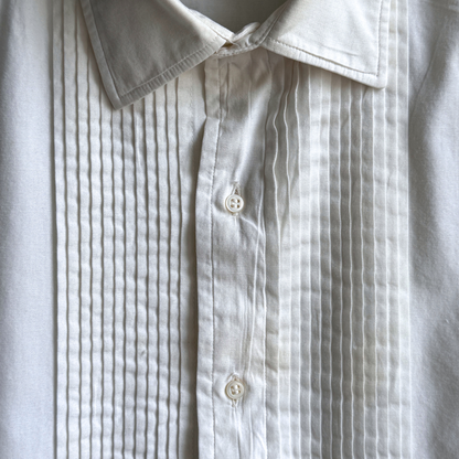 1950s White French Cuff Tuxedo Dress Shirt