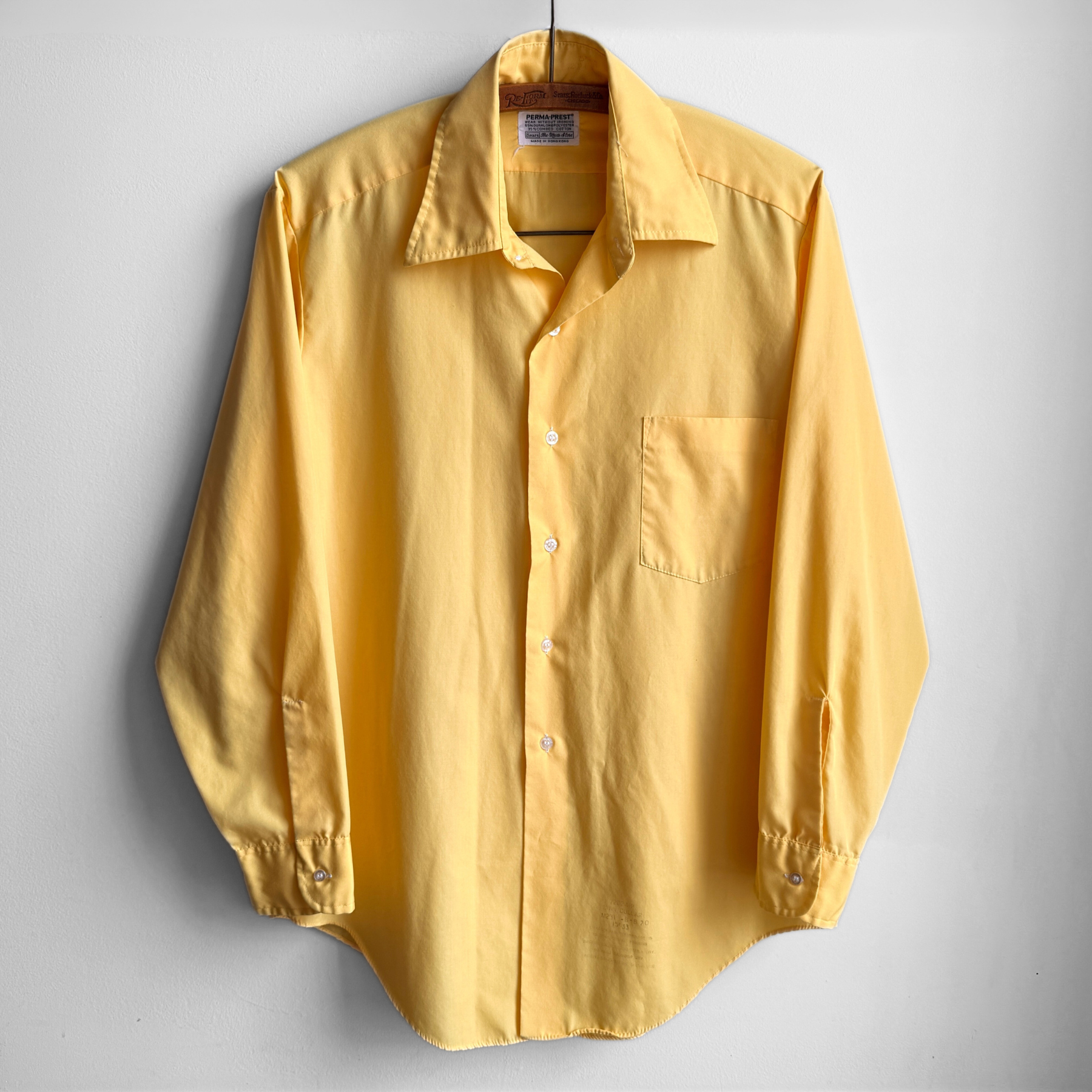 1970s Bright Yellow Dress Shirt – ThreadCount Vintage Co