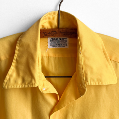 1970s Bright Yellow Dress Shirt