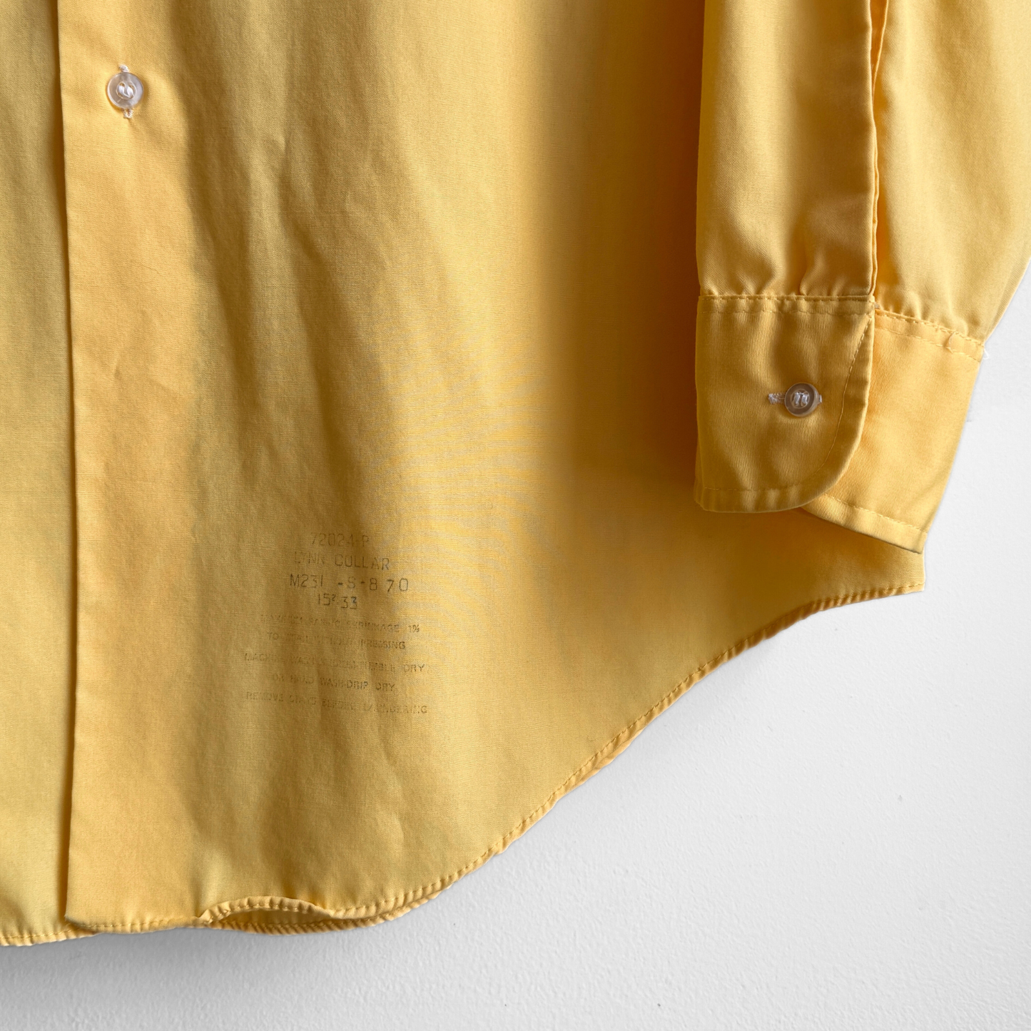 1970s Bright Yellow Dress Shirt