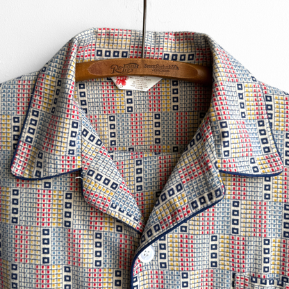 1970s Multi Color Geometric 2-Piece Pajamas Set