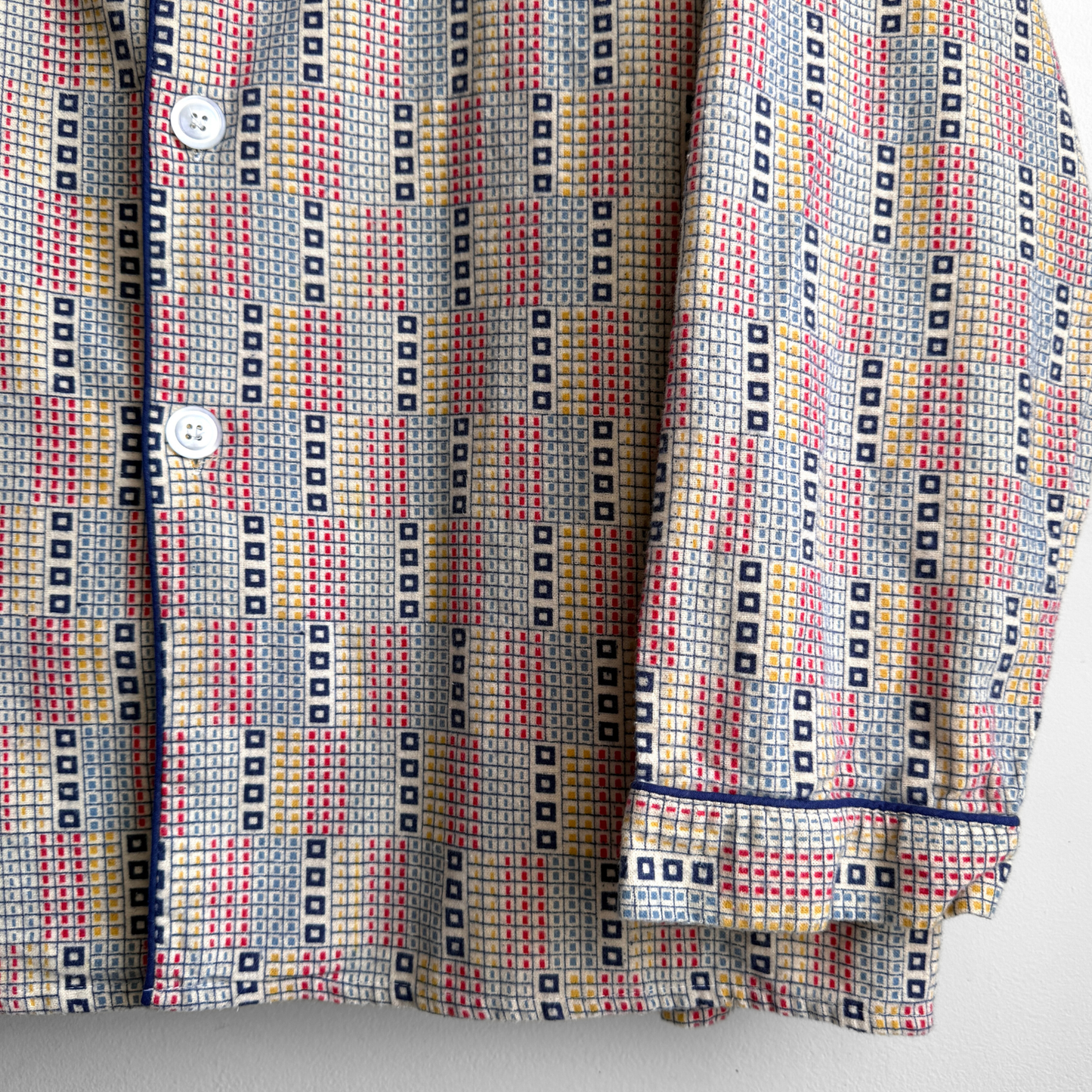 1970s Multi Color Geometric 2-Piece Pajamas Set