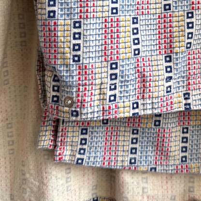 1970s Multi Color Geometric 2-Piece Pajamas Set