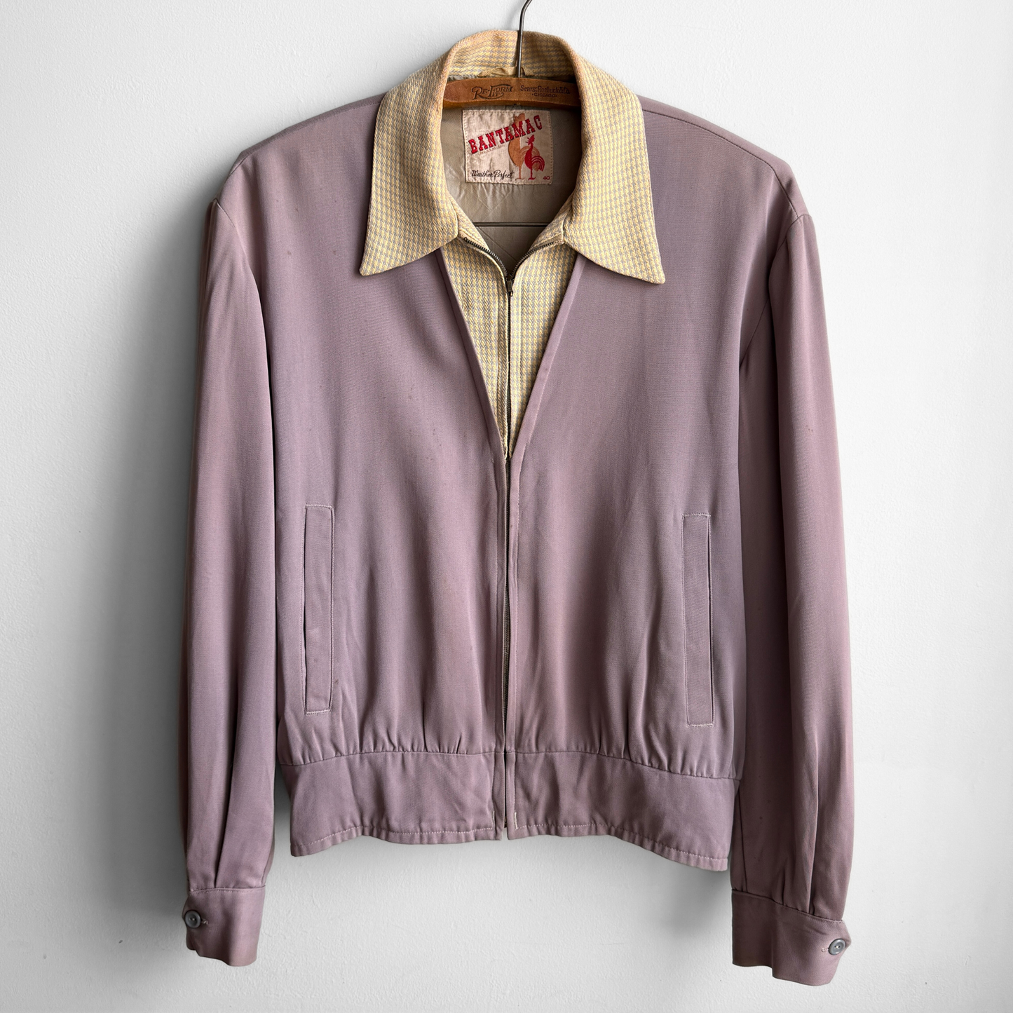 1950s Light Purple & Yellow Gabardine Jacket